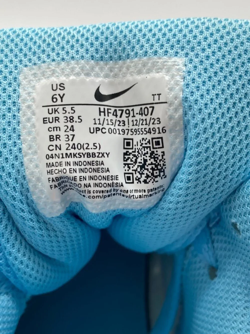 Nike Court Borough Mid 2 Kids Sneakers Aquarius Blue Total Orange 6Y - Picture 7 of 8